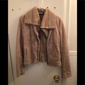Zara faux shearling biker jacket